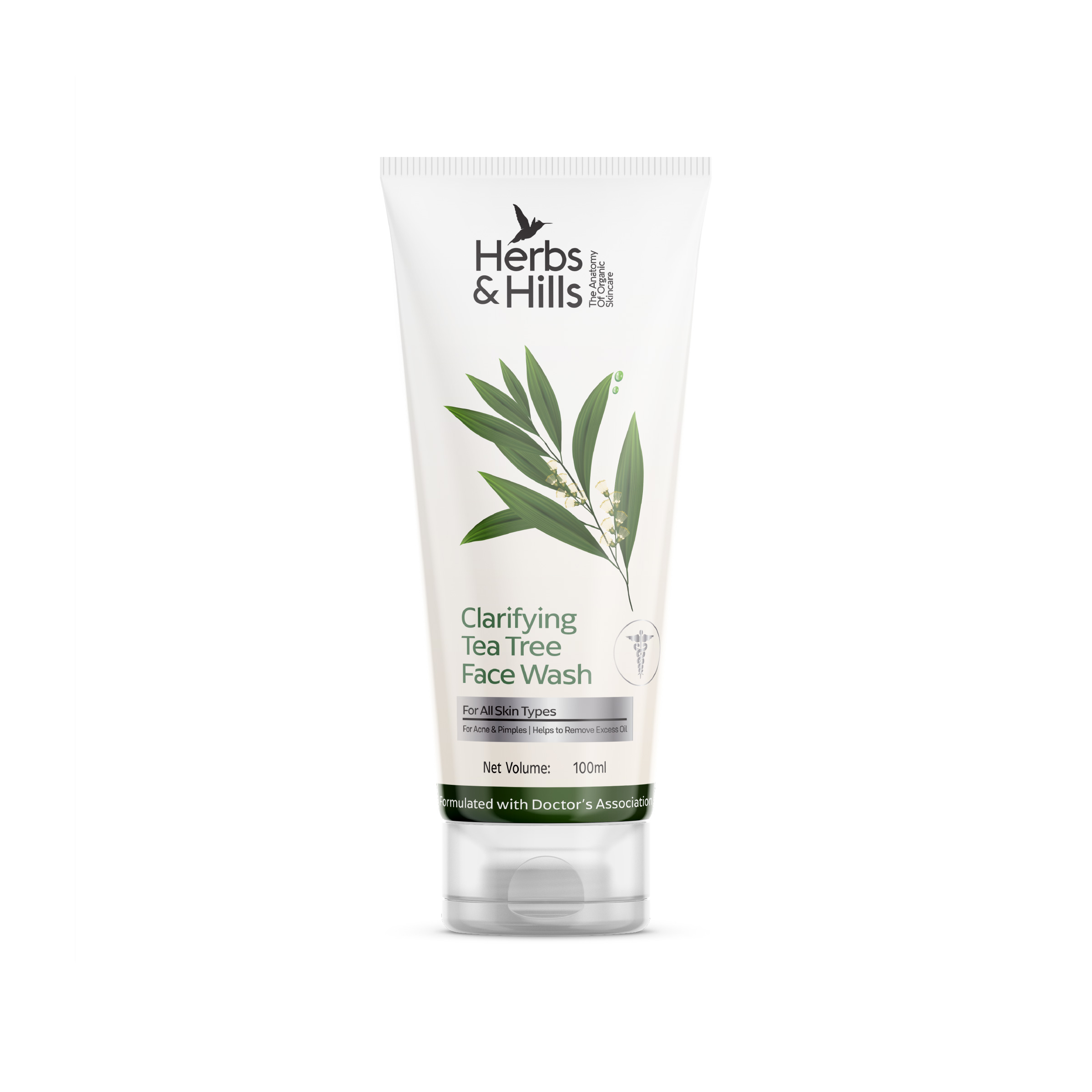 herbs & hills clarifying tea tree face wash 100ml