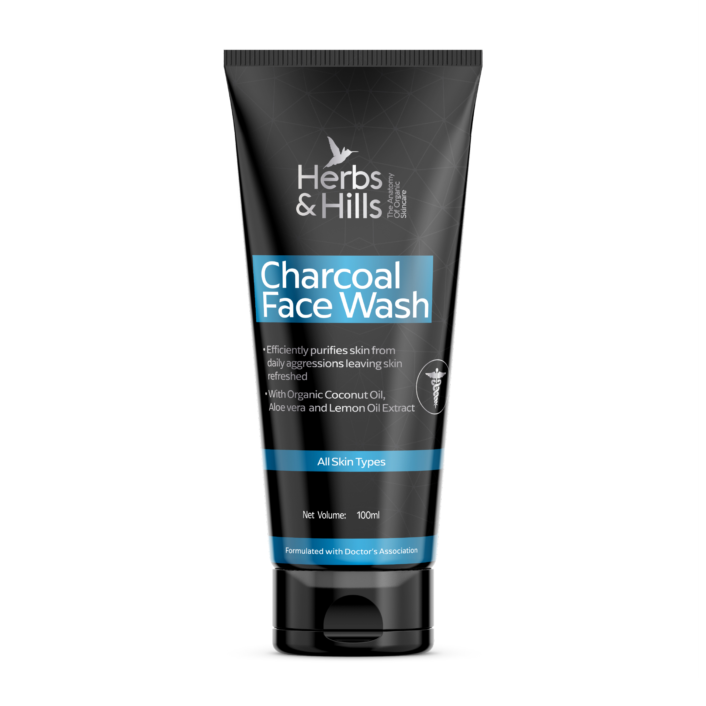 herbs & hills charcoal face wash 100ml